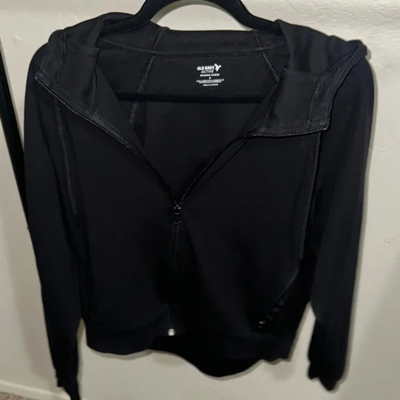 Old Navy Active Dynamic Fleece Black Zip-Up Hoodie - Picture 4 of 4